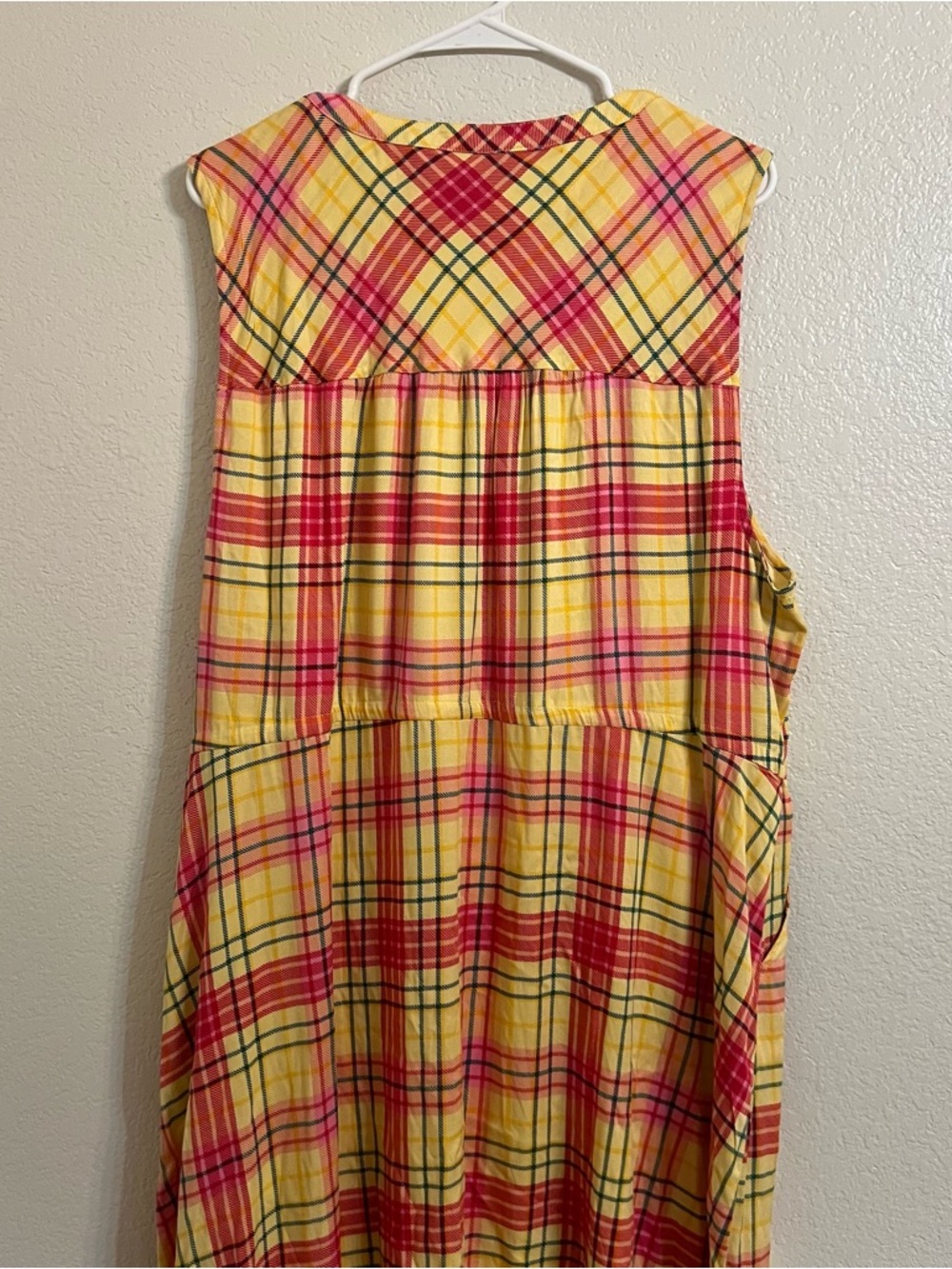 torrid dress plaid Pink and Yellow Zip-Front shirt dress 3x spring summer - Picture 10 of 10